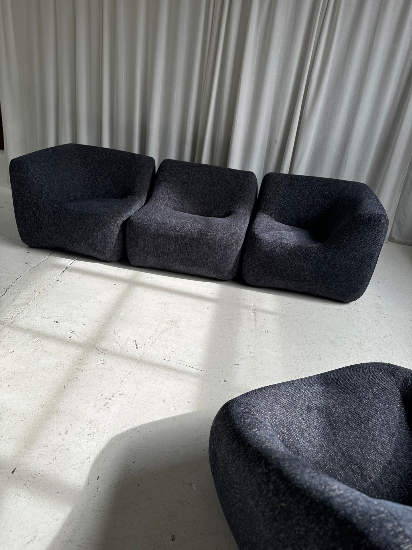 Vintage Featherston Numero IV Modular Armchair - Reupholstered (Navy)