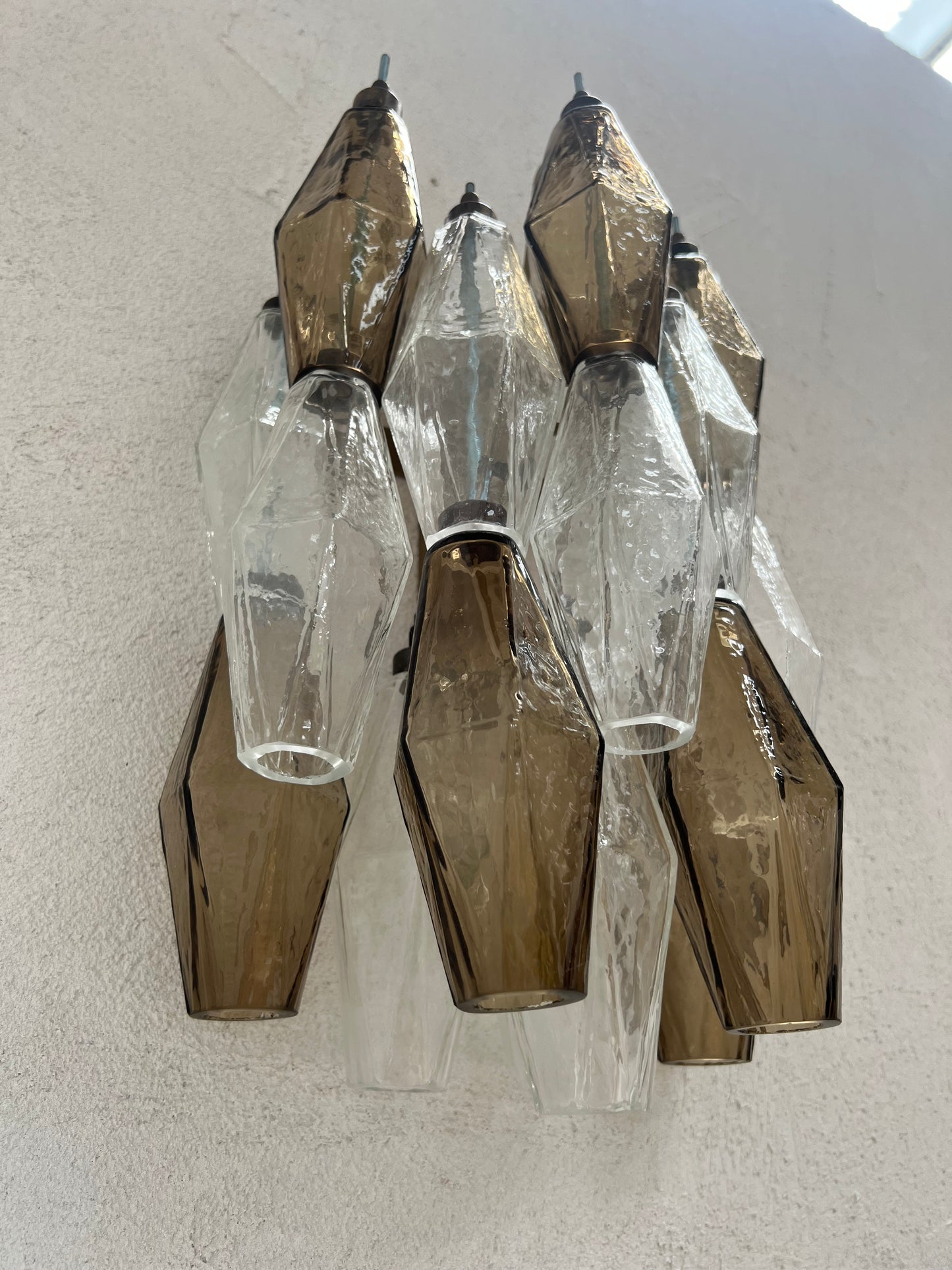 Murano Poliedri Sconce - Smoke & Clear