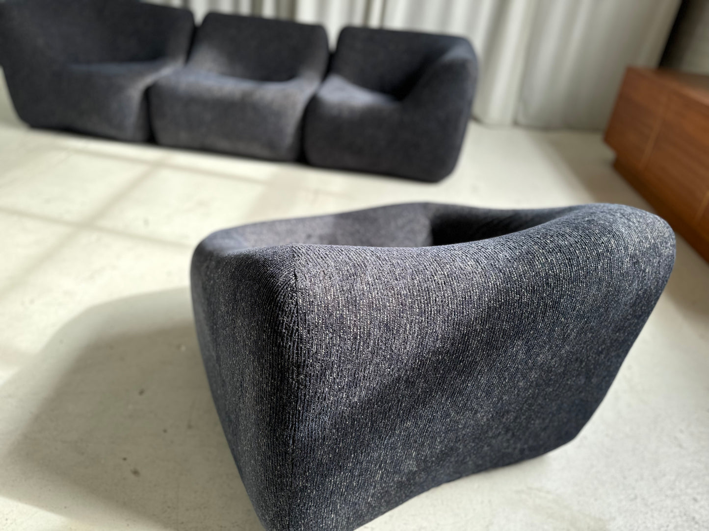 Vintage Featherston Numero IV Modular Armchair - Reupholstered (Navy)