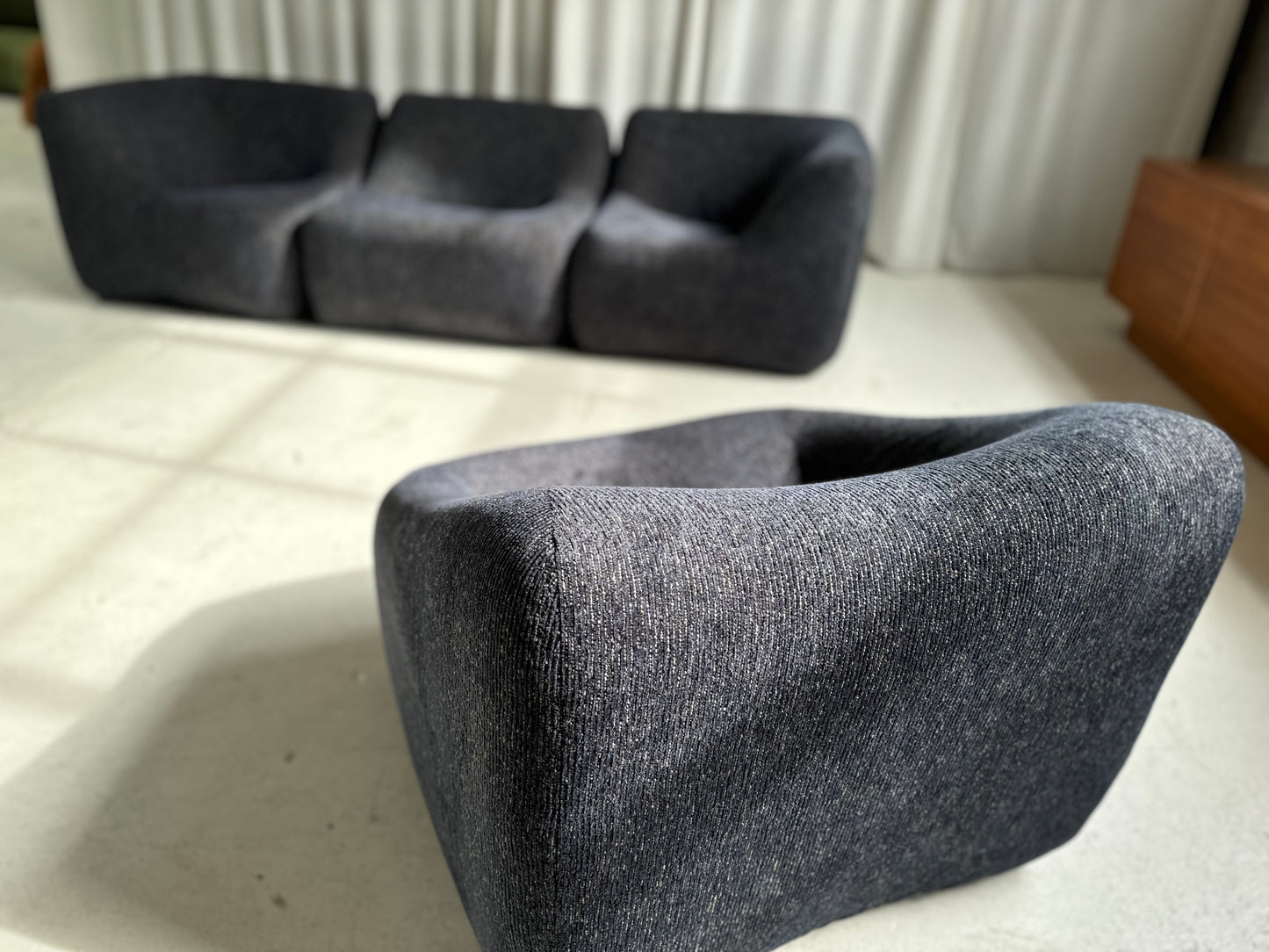 Vintage Featherston Numero IV Modular Armchair - Reupholstered (Navy)