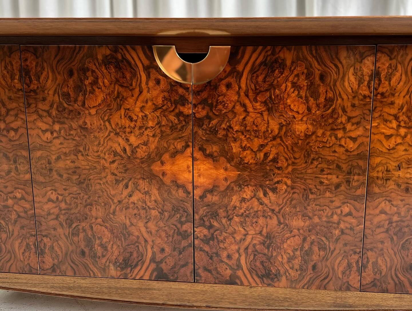 Vintage Burl Sideboard Cabinet
