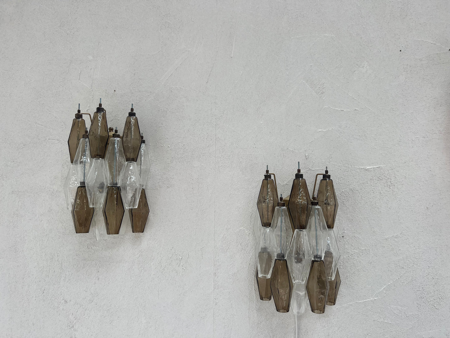 Murano Poliedri Sconce - Smoke & Clear