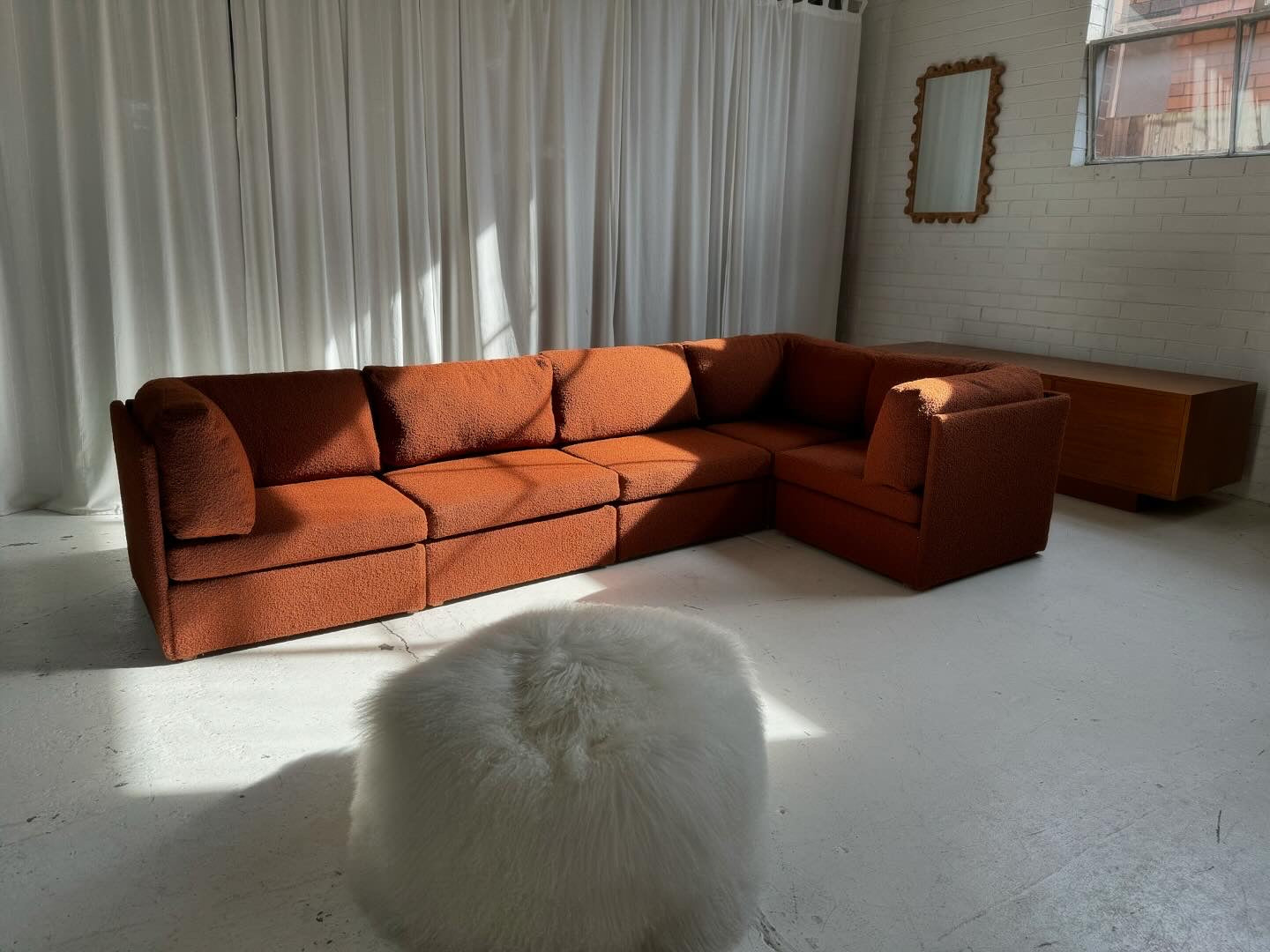Rust Boucle Modular Sofa Set - Preorder