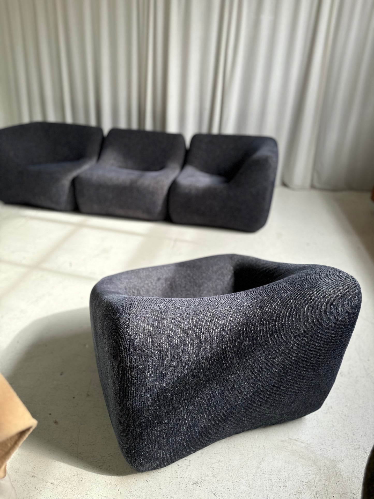 Vintage Featherston Numero IV Modular Armchair - Reupholstered (Navy)