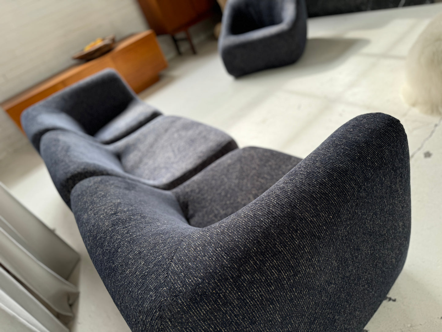 Vintage Featherston Numero IV Modular Armchair - Reupholstered (Navy)