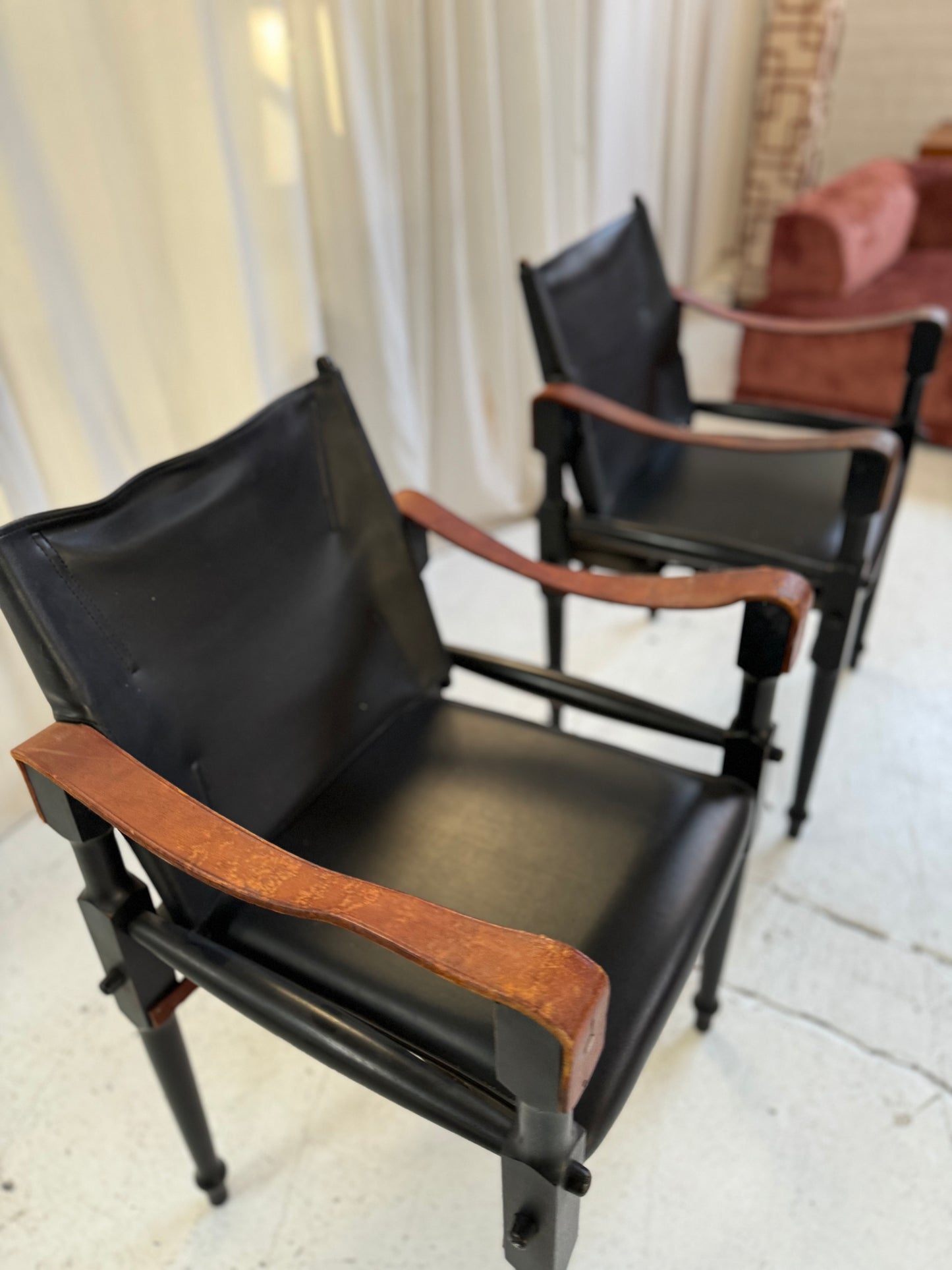 Vintage Safari Leather Chairs