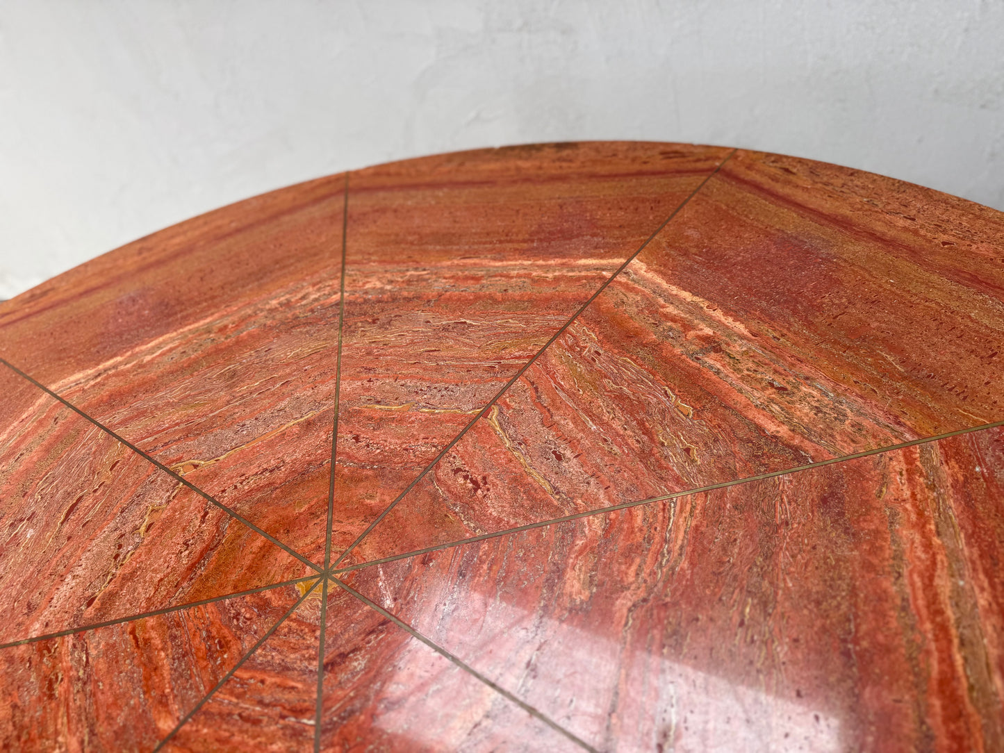 Vintage Red Travertine Dining Table