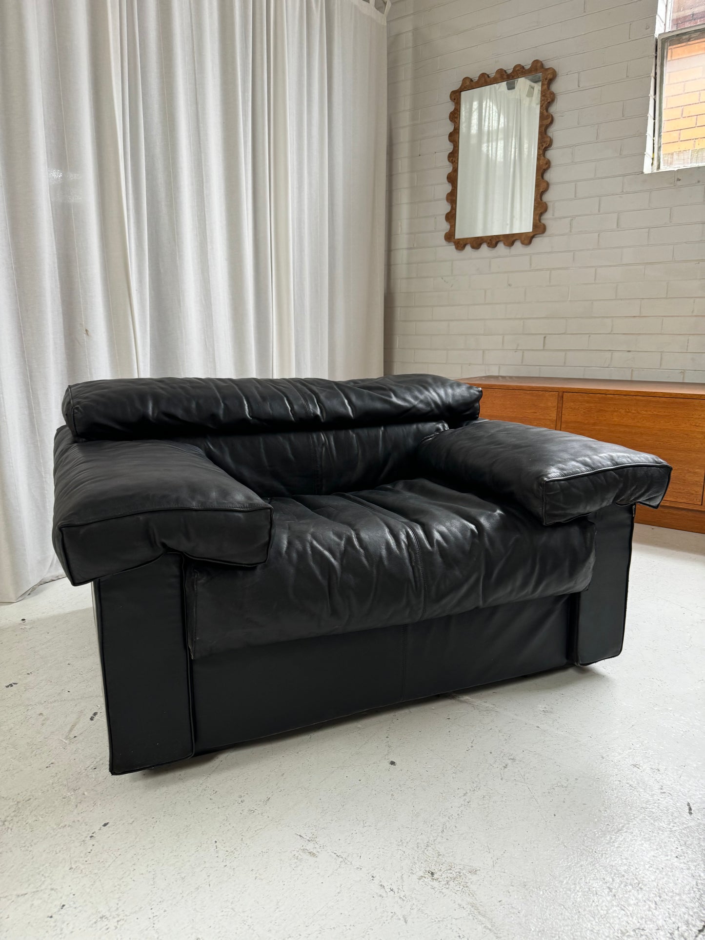 Erasmo Leathers Armchairs by Tobia Scarpa for B&B Italia, 1970s