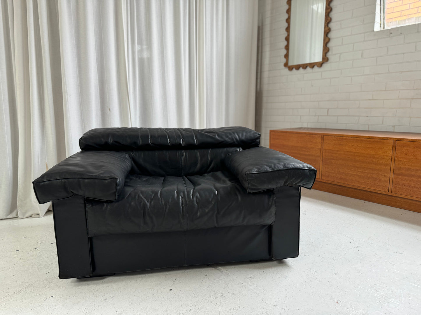 Erasmo Leathers Armchairs by Tobia Scarpa for B&B Italia, 1970s