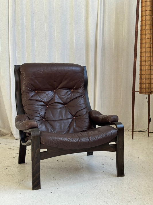 Vintage Ikea Vidja Leather Chair