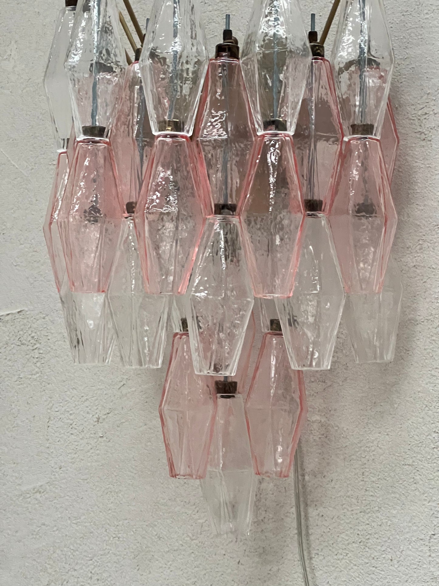 Murano Wall Sconce - Pink & Clear