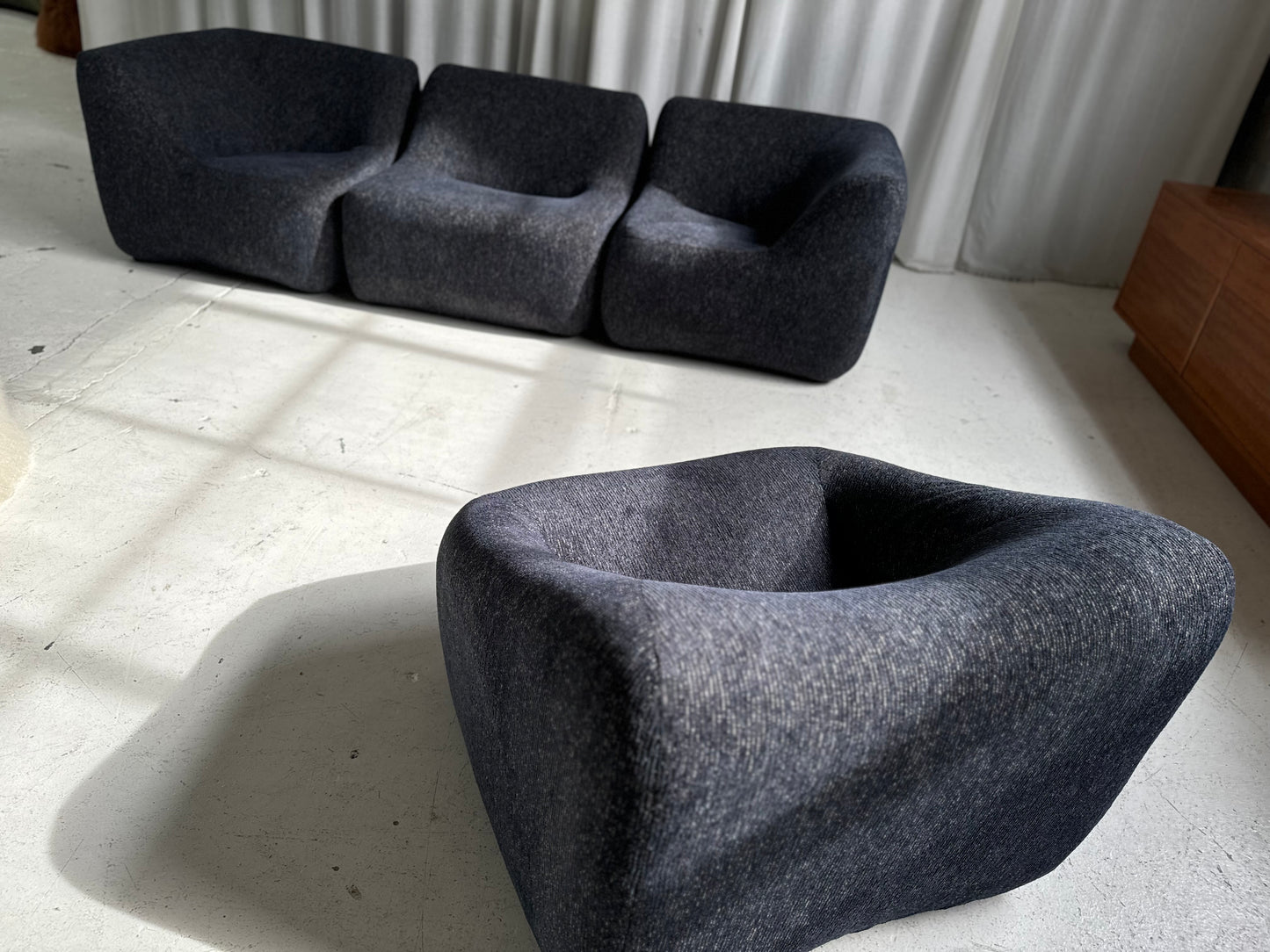 Vintage Featherston Numero IV Modular Armchair - Reupholstered (Navy)