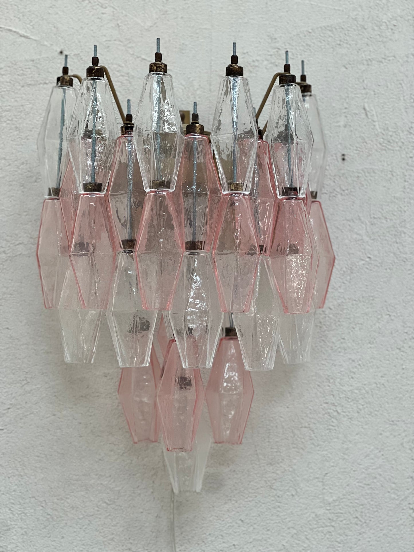 Murano Wall Sconce - Pink & Clear