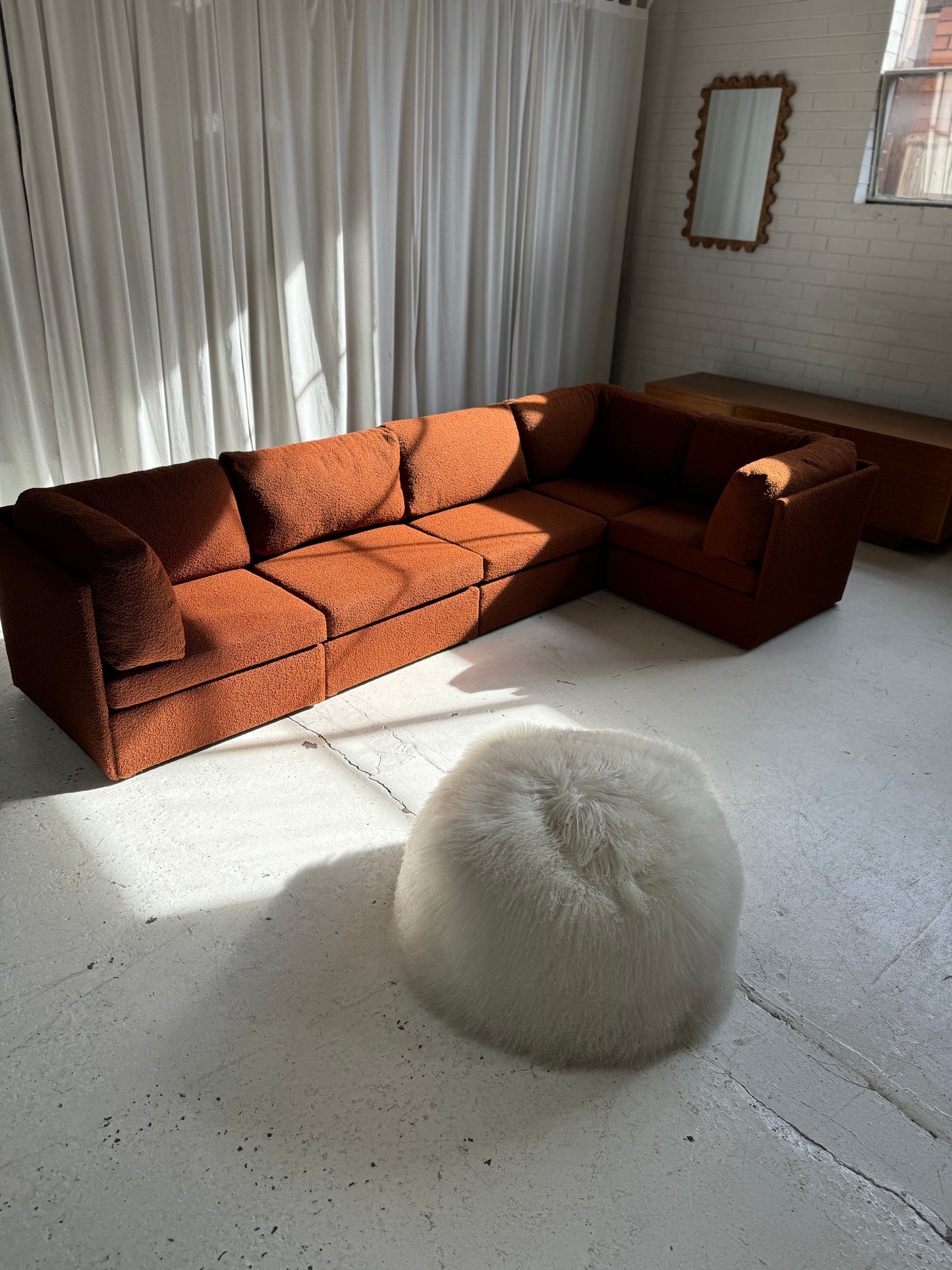 Rust Boucle Modular Sofa Set - Preorder