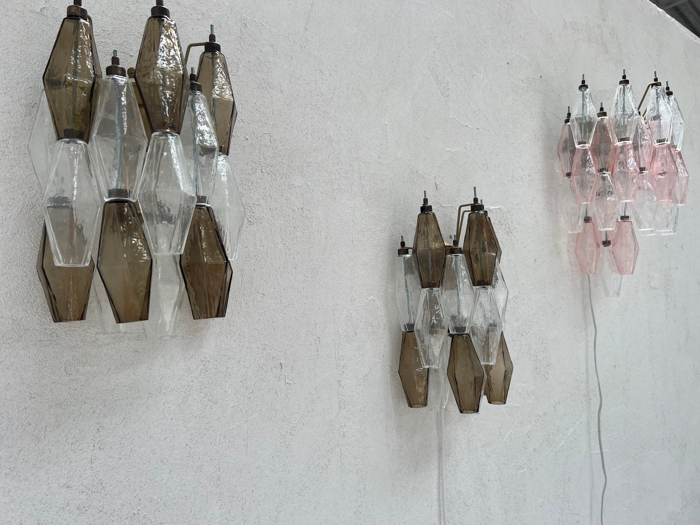 Murano Poliedri Sconce - Smoke & Clear