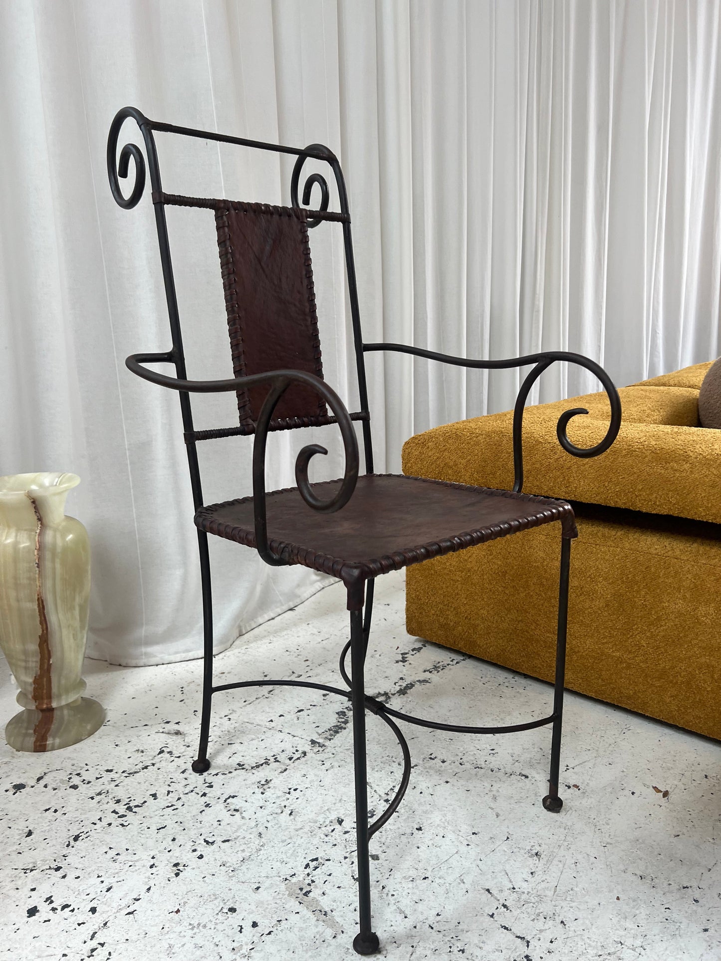 Handcrafted Iron Leather Chairs