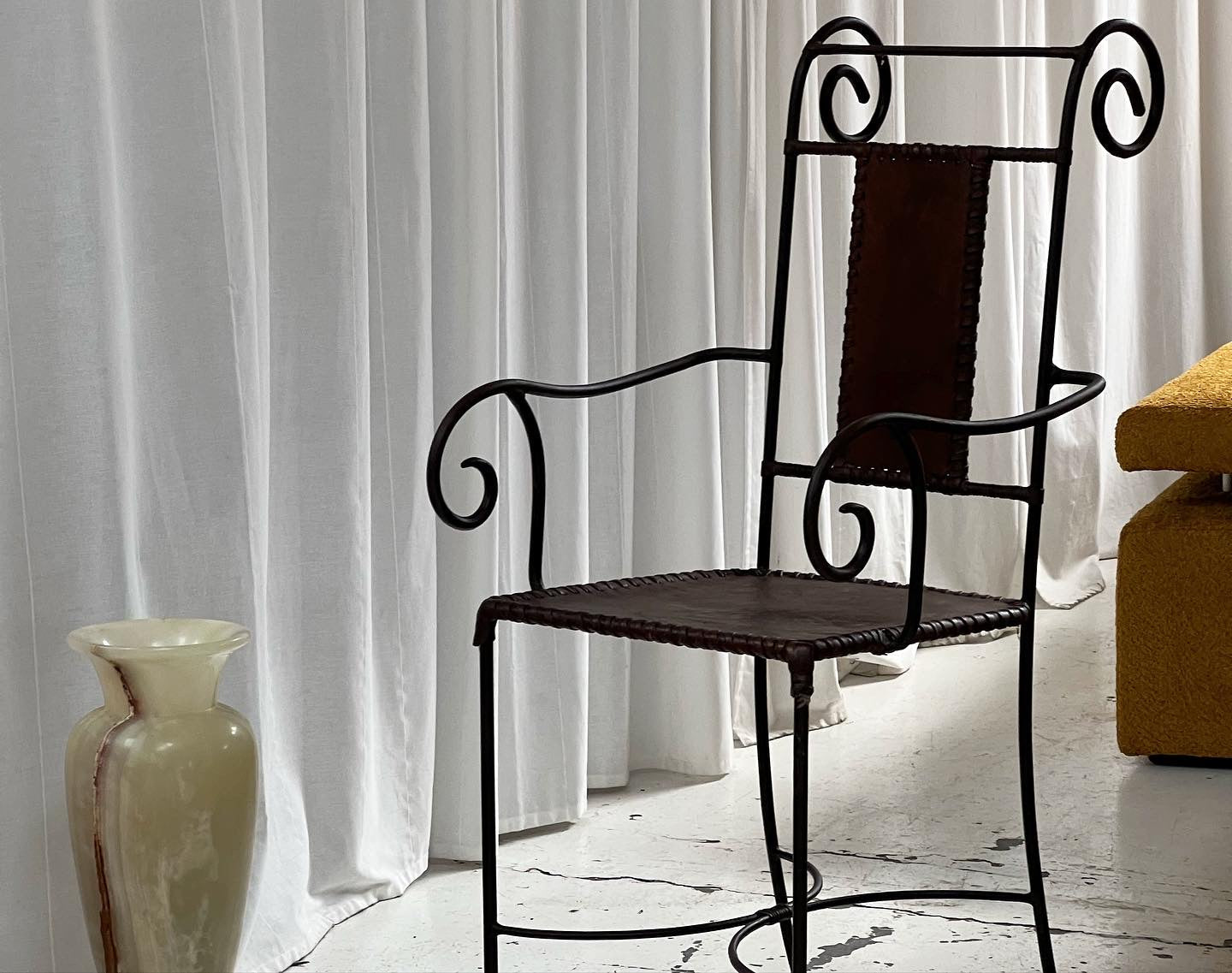 Handcrafted Iron Leather Chairs