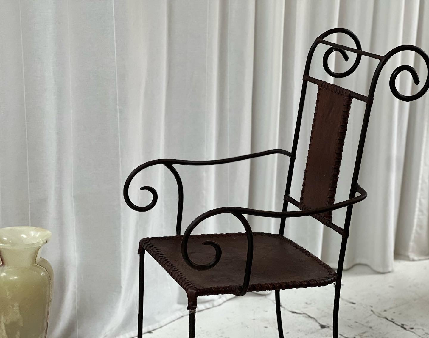Handcrafted Iron Leather Chairs