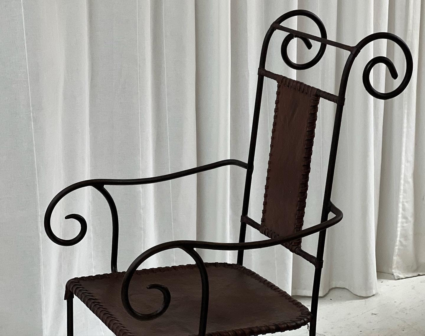 Handcrafted Iron Leather Chairs