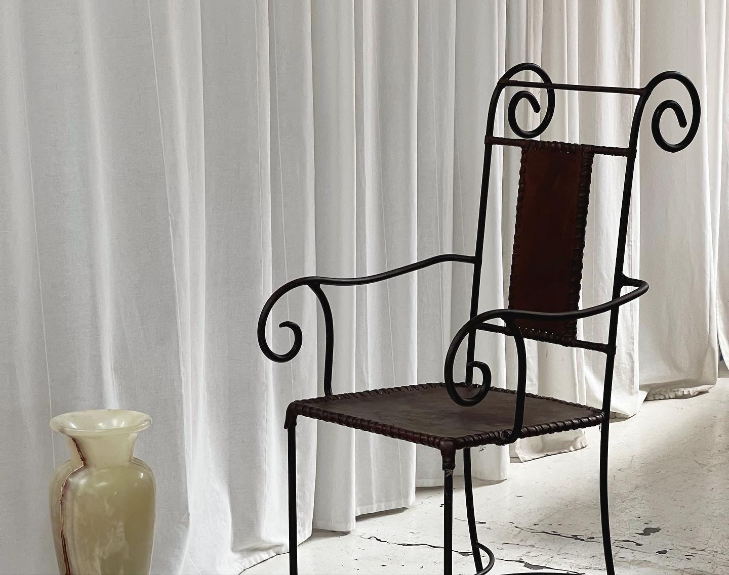 Handcrafted Iron Leather Chairs