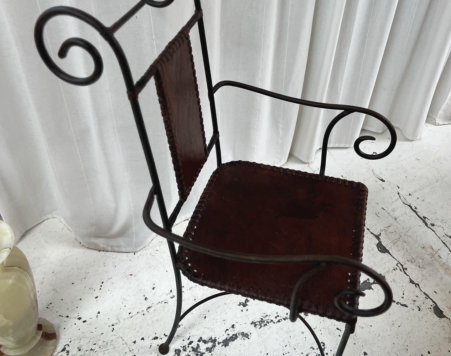 Handcrafted Iron Leather Chairs