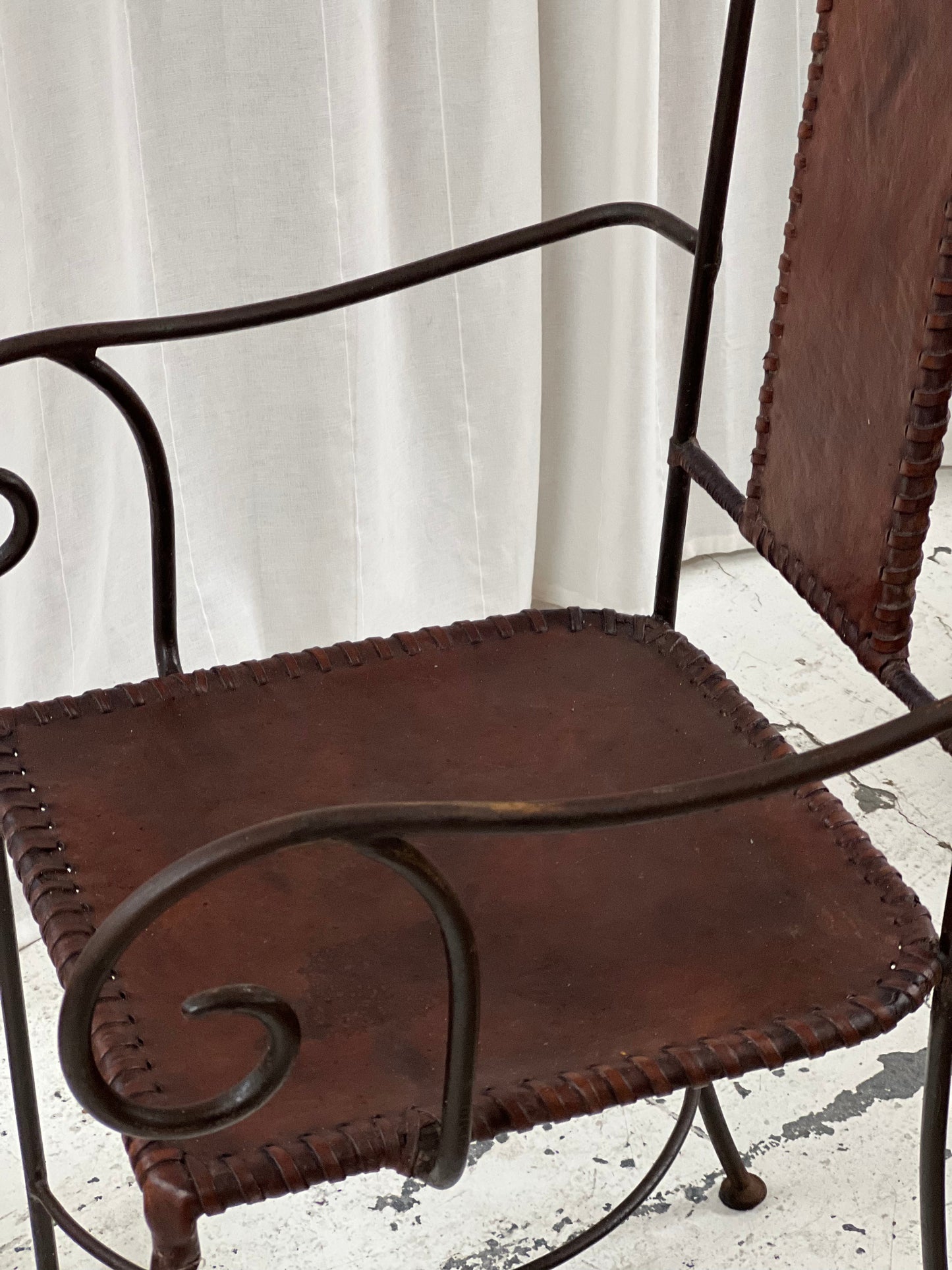 Handcrafted Iron Leather Chairs