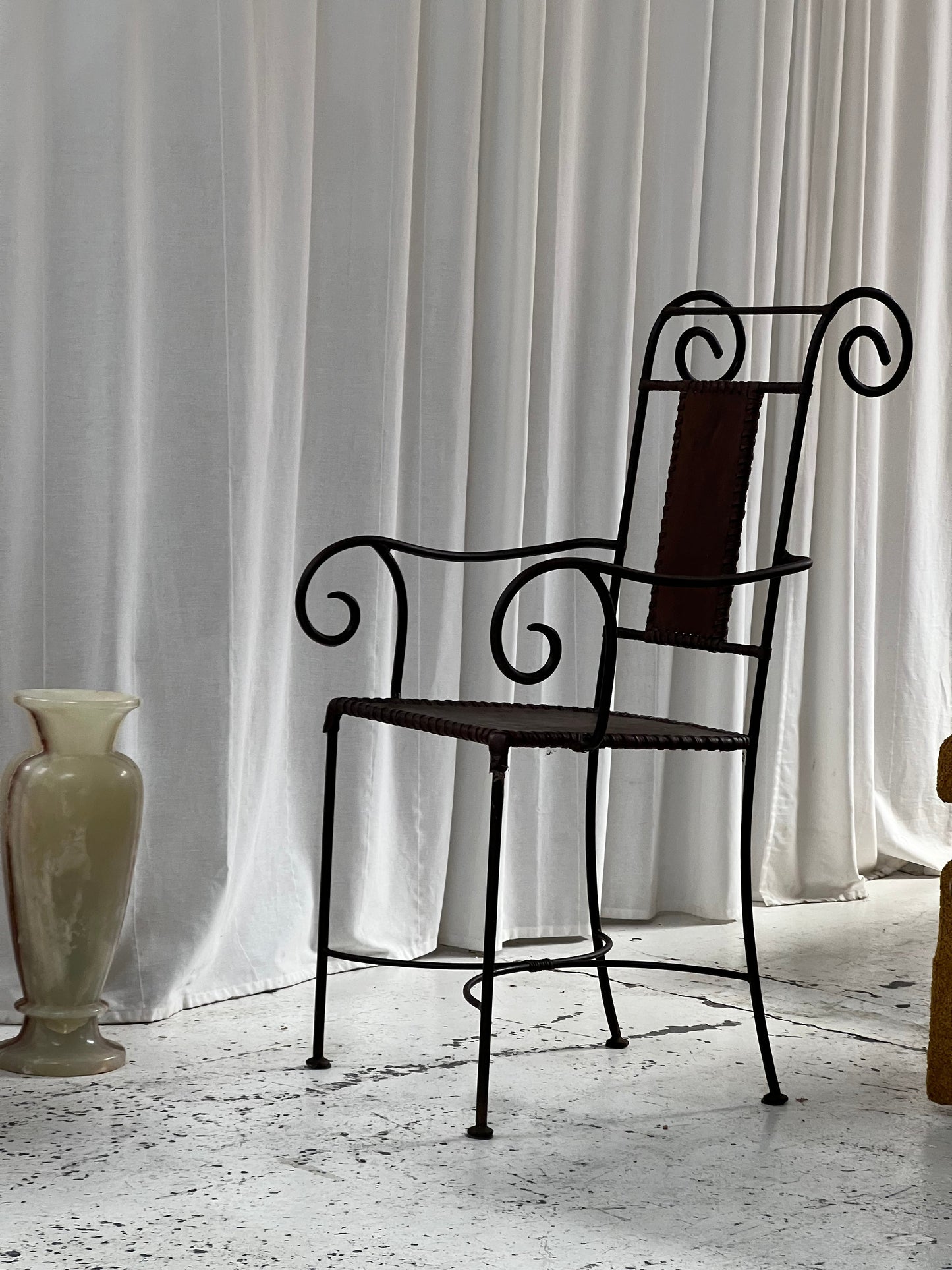 Handcrafted Iron Leather Chairs