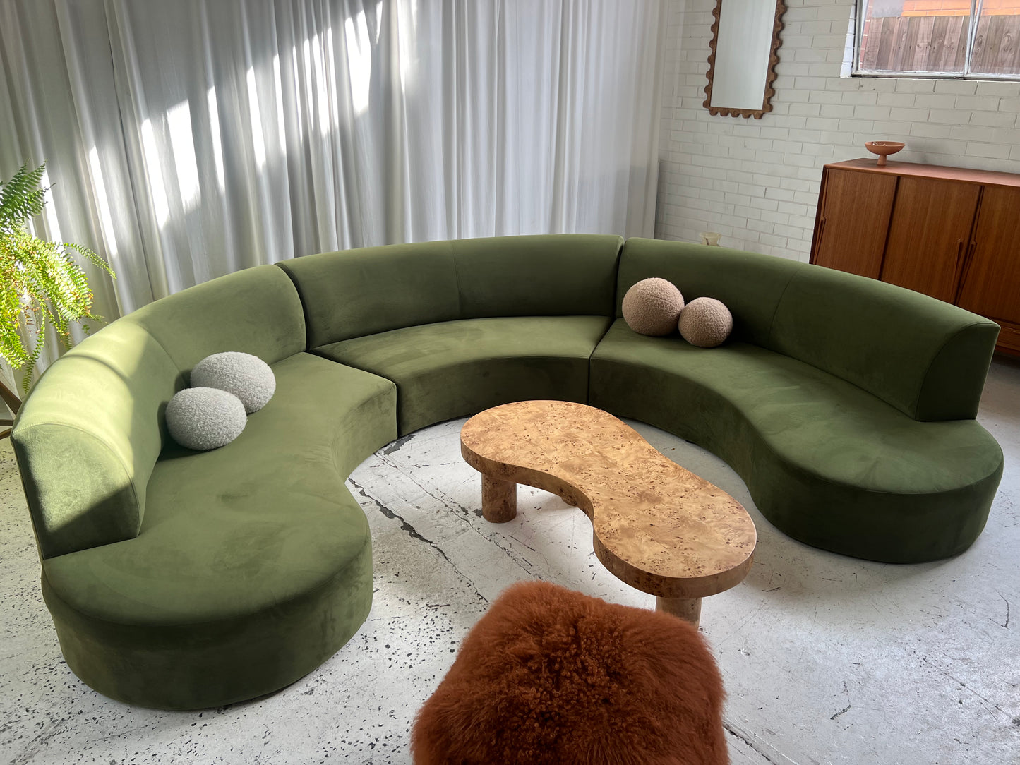 Large Green Curvy Sofa Set - Preorder