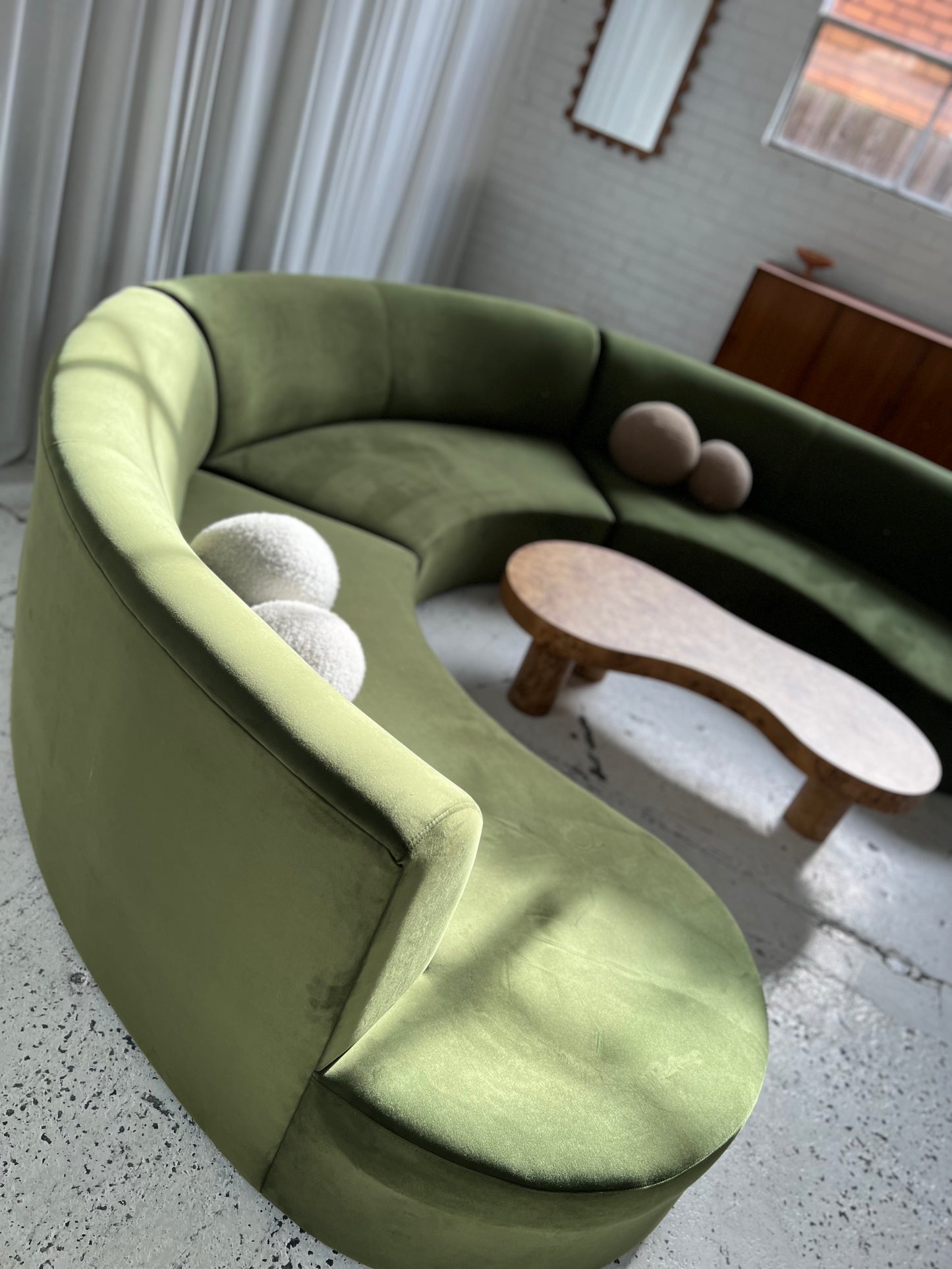 Large Green Curvy Sofa Set - Preorder