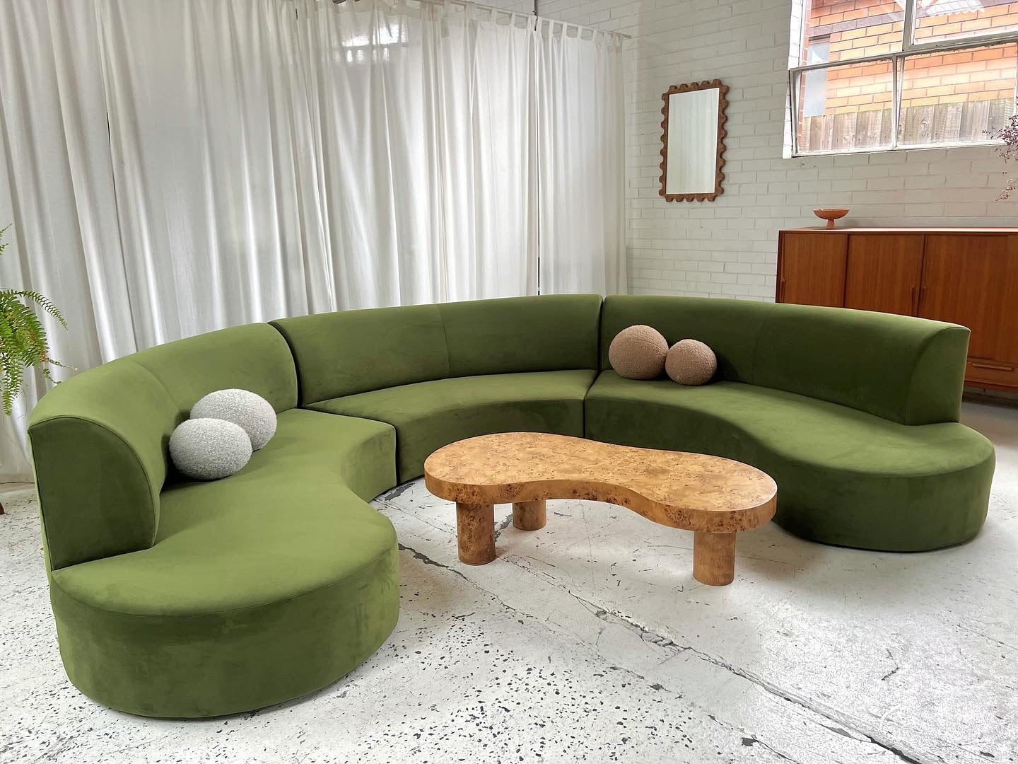 Large Green Curvy Sofa Set - Preorder