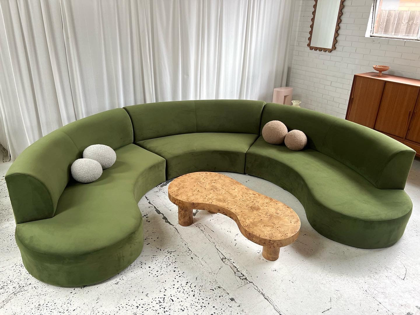 Large Green Curvy Sofa Set - Preorder