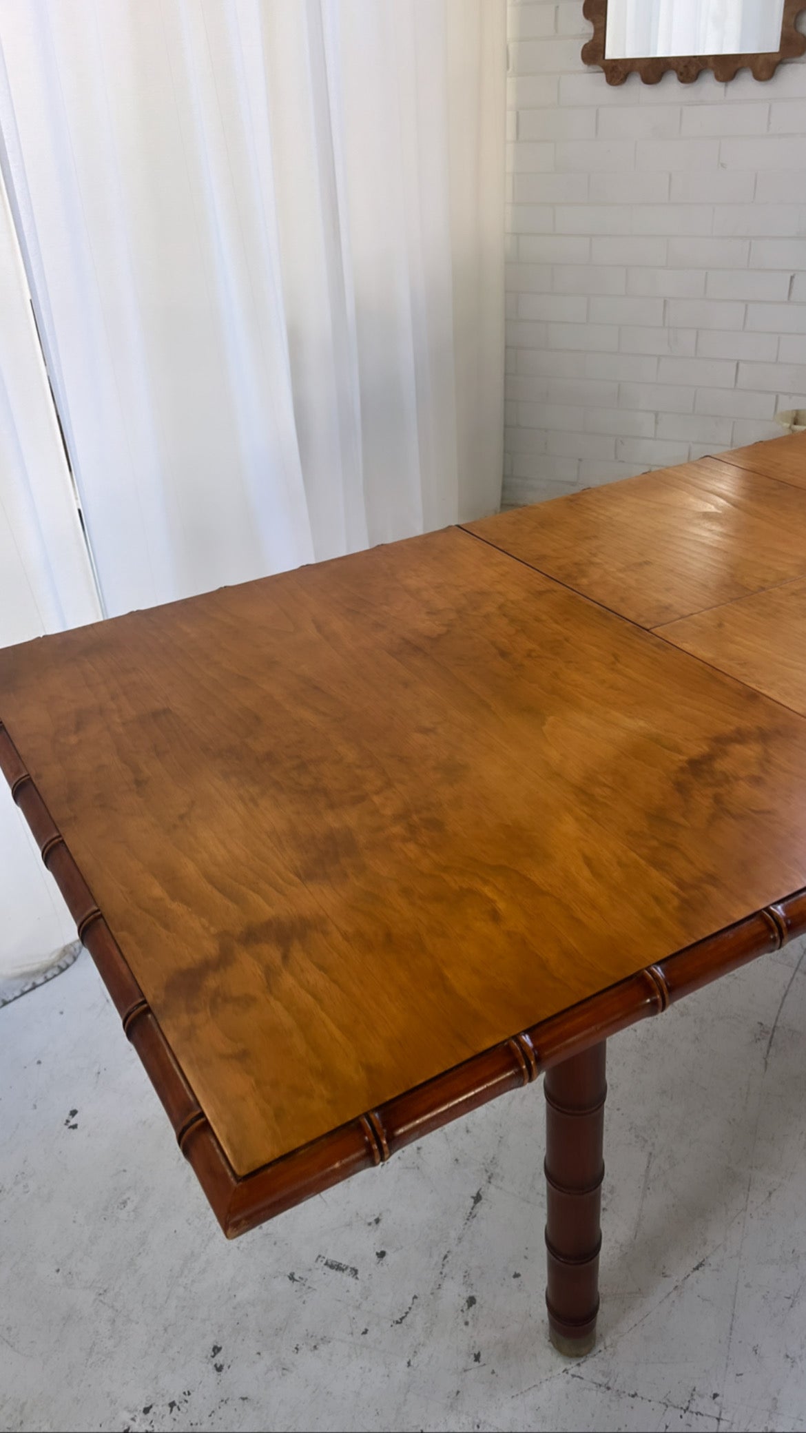 Vintage Jumbo Bamboo Extendable Table