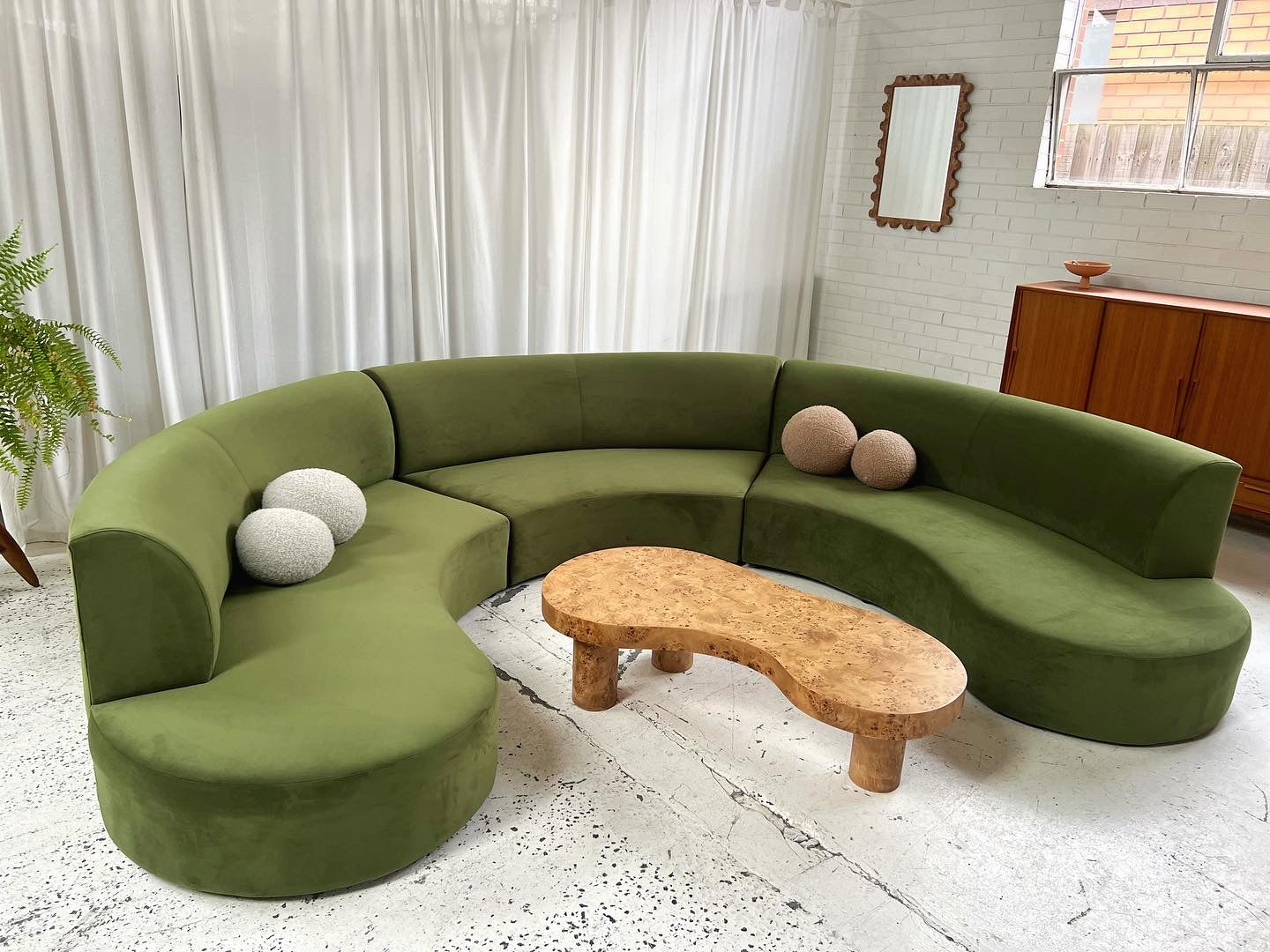 Large Green Curvy Sofa Set - Preorder