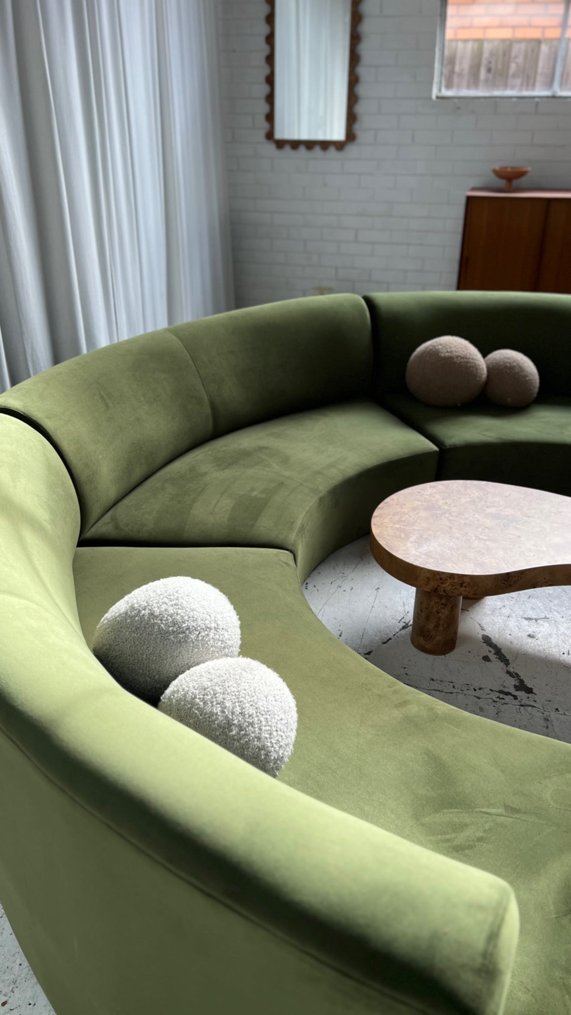 Large Green Curvy Sofa Set - Preorder