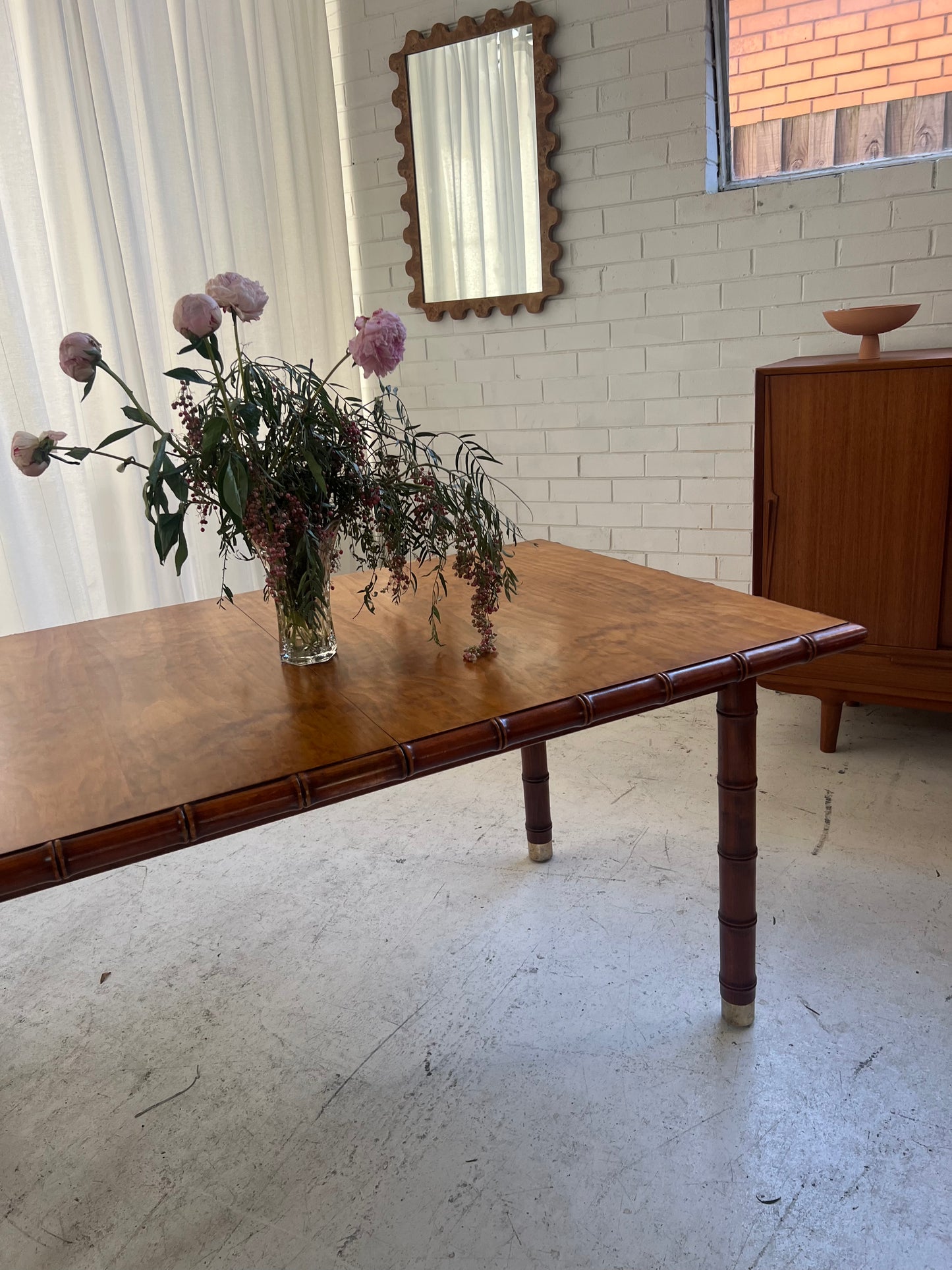 Vintage Jumbo Bamboo Extendable Table