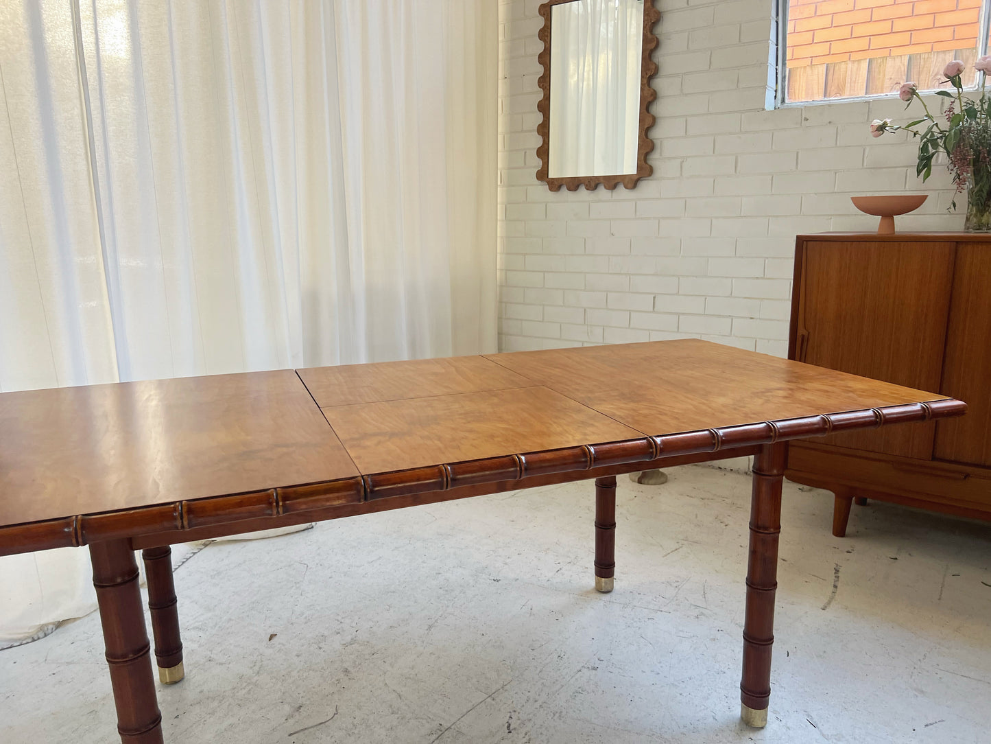 Vintage Jumbo Bamboo Extendable Table