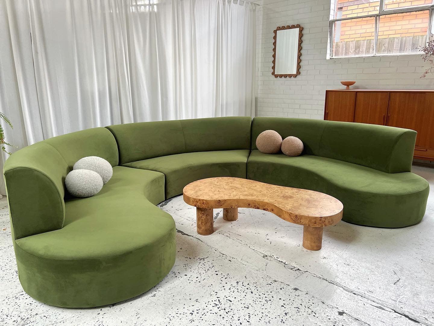Large Green Curvy Sofa Set - Preorder