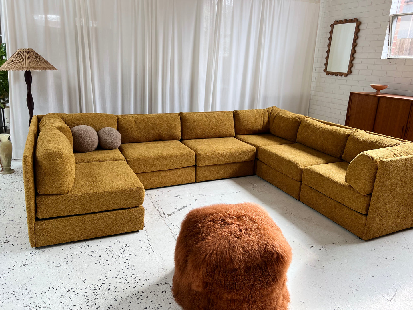Large Modular Mustard Sofa Set - Preorder