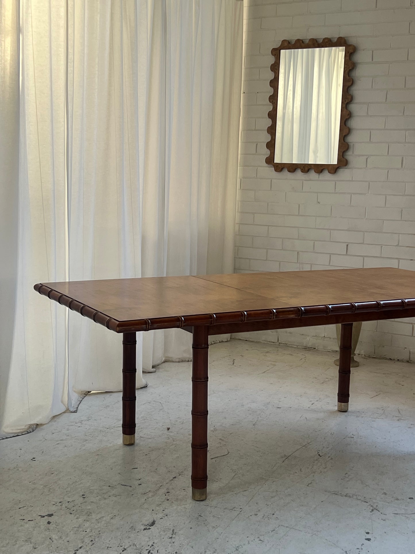 Vintage Jumbo Bamboo Extendable Table