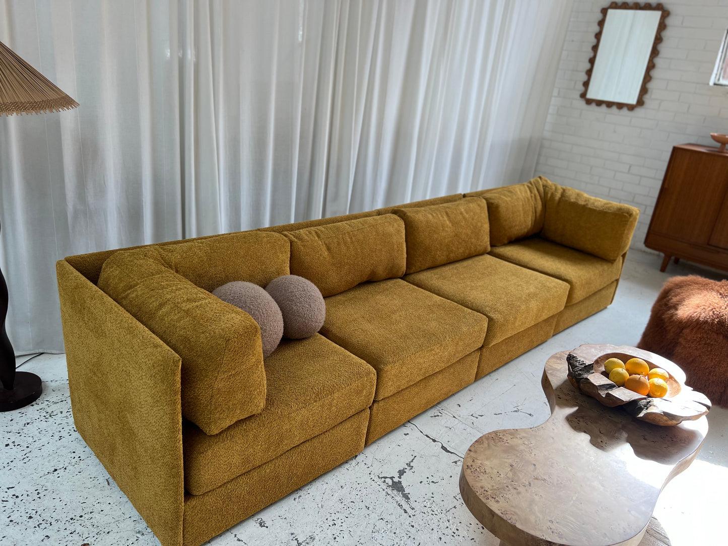Large Modular Mustard Sofa Set - Preorder