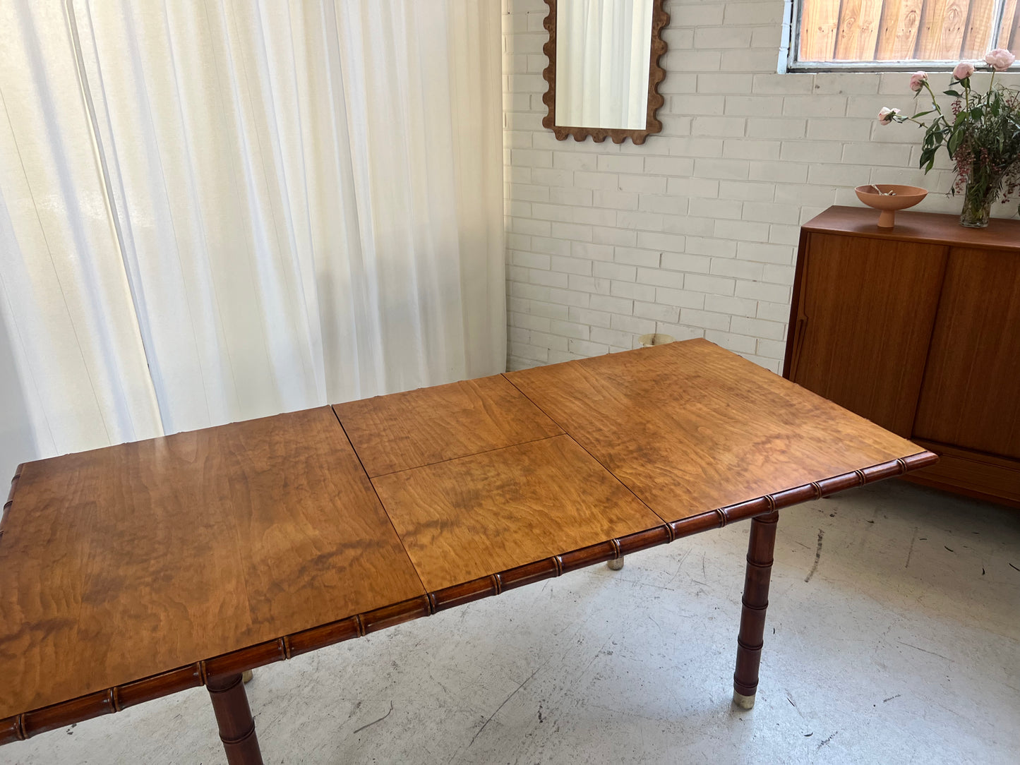 Vintage Jumbo Bamboo Extendable Table