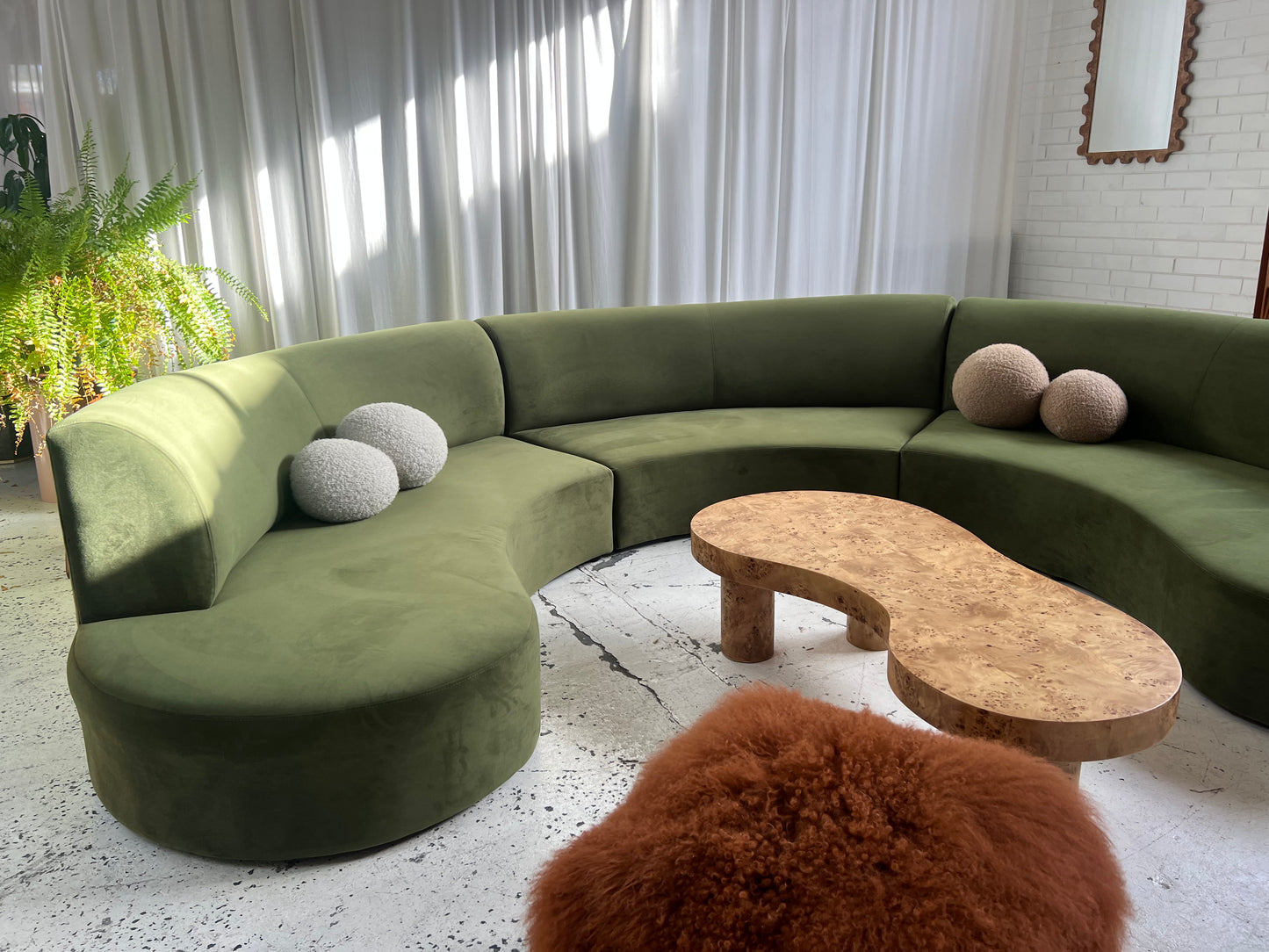 Large Green Curvy Sofa Set - Preorder