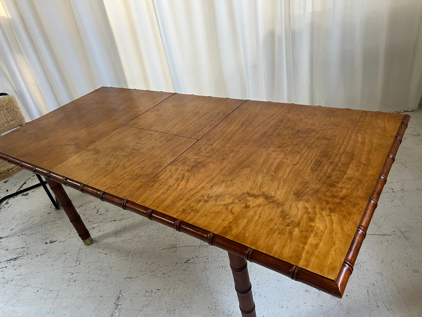 Vintage Jumbo Bamboo Extendable Table