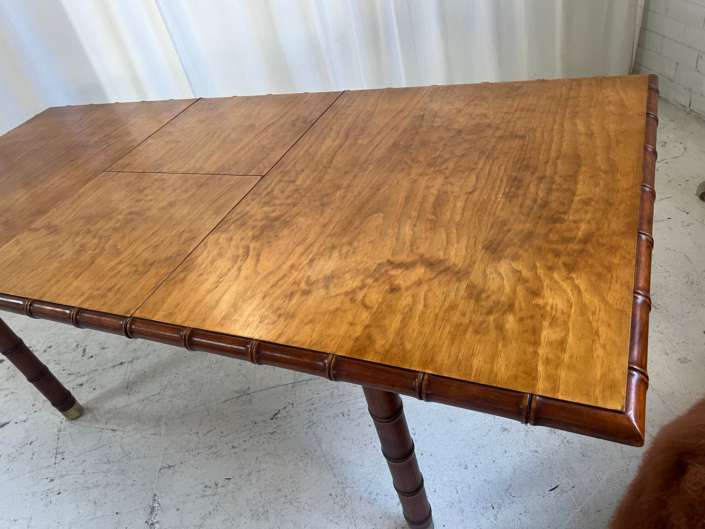 Vintage Jumbo Bamboo Extendable Table