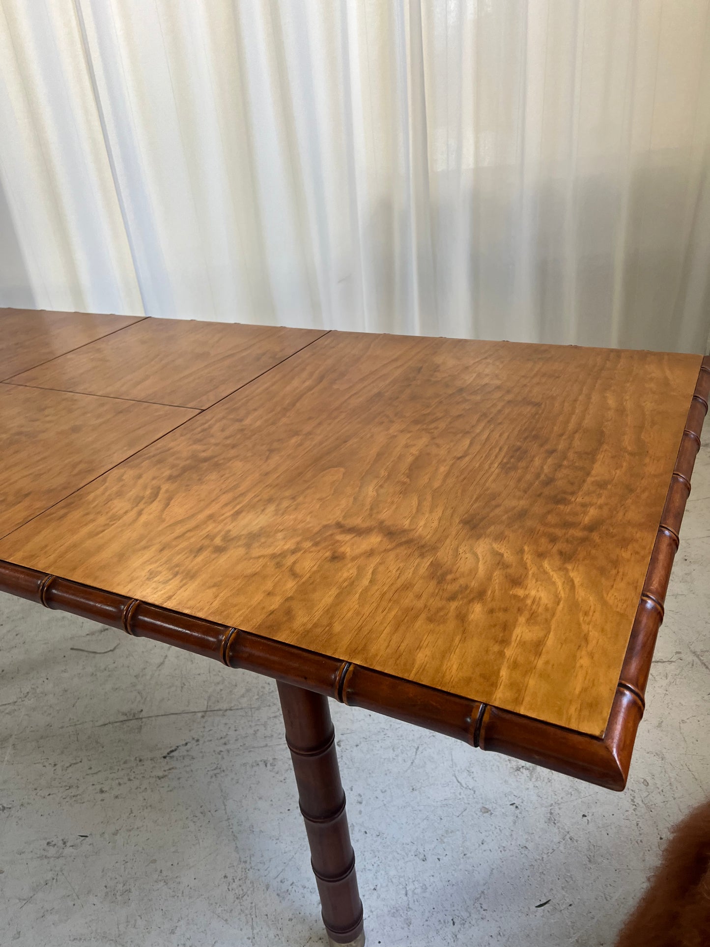 Vintage Jumbo Bamboo Extendable Table
