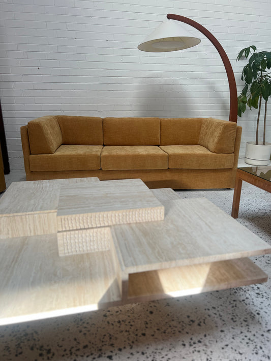 Sculptural Travertine Coffee Table