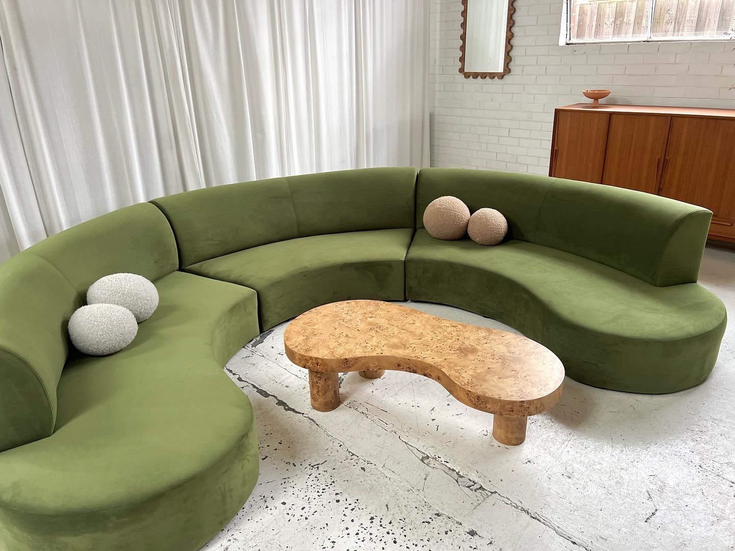 Large Green Curvy Sofa Set - Preorder