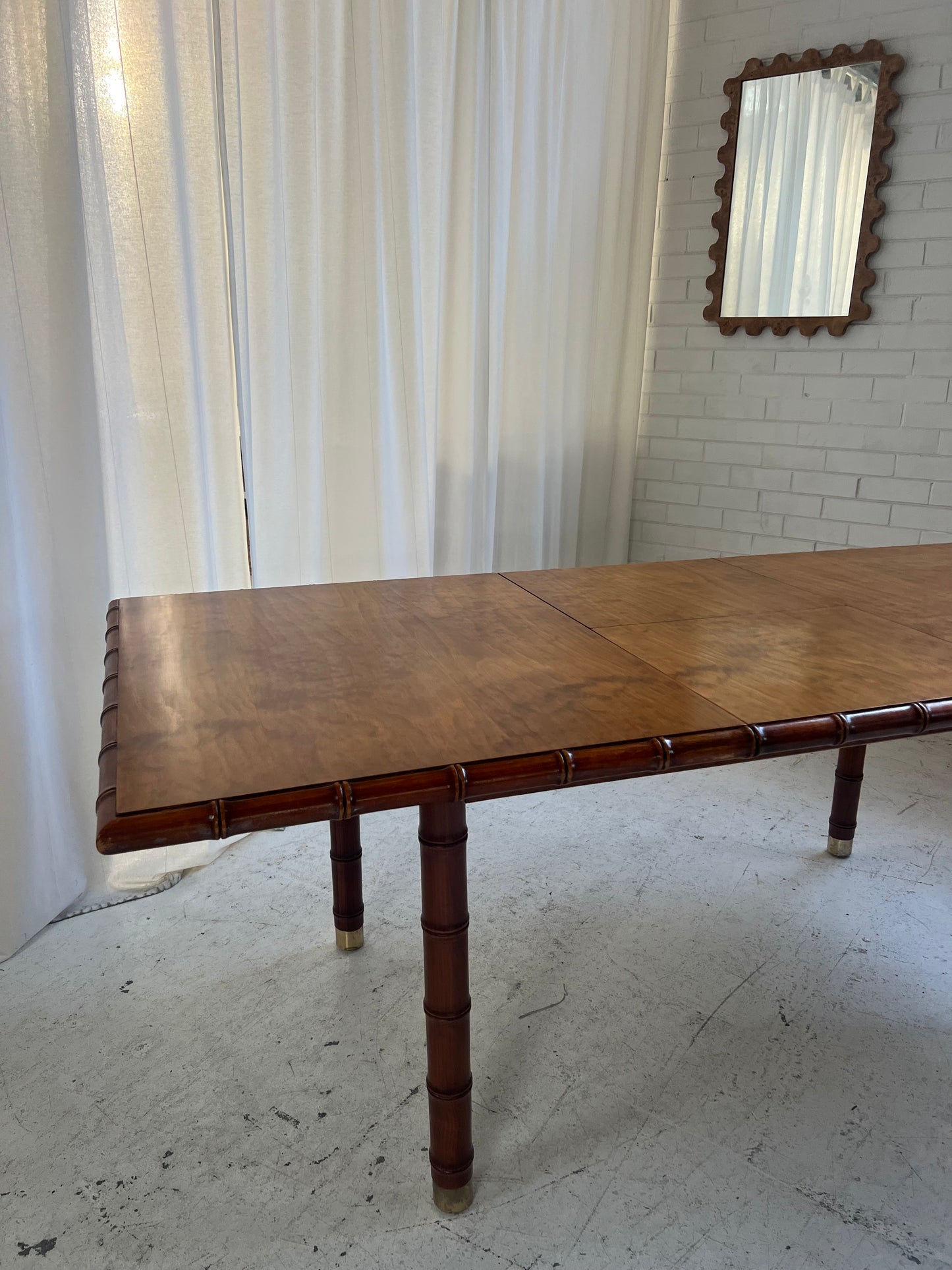 Vintage Jumbo Bamboo Extendable Table
