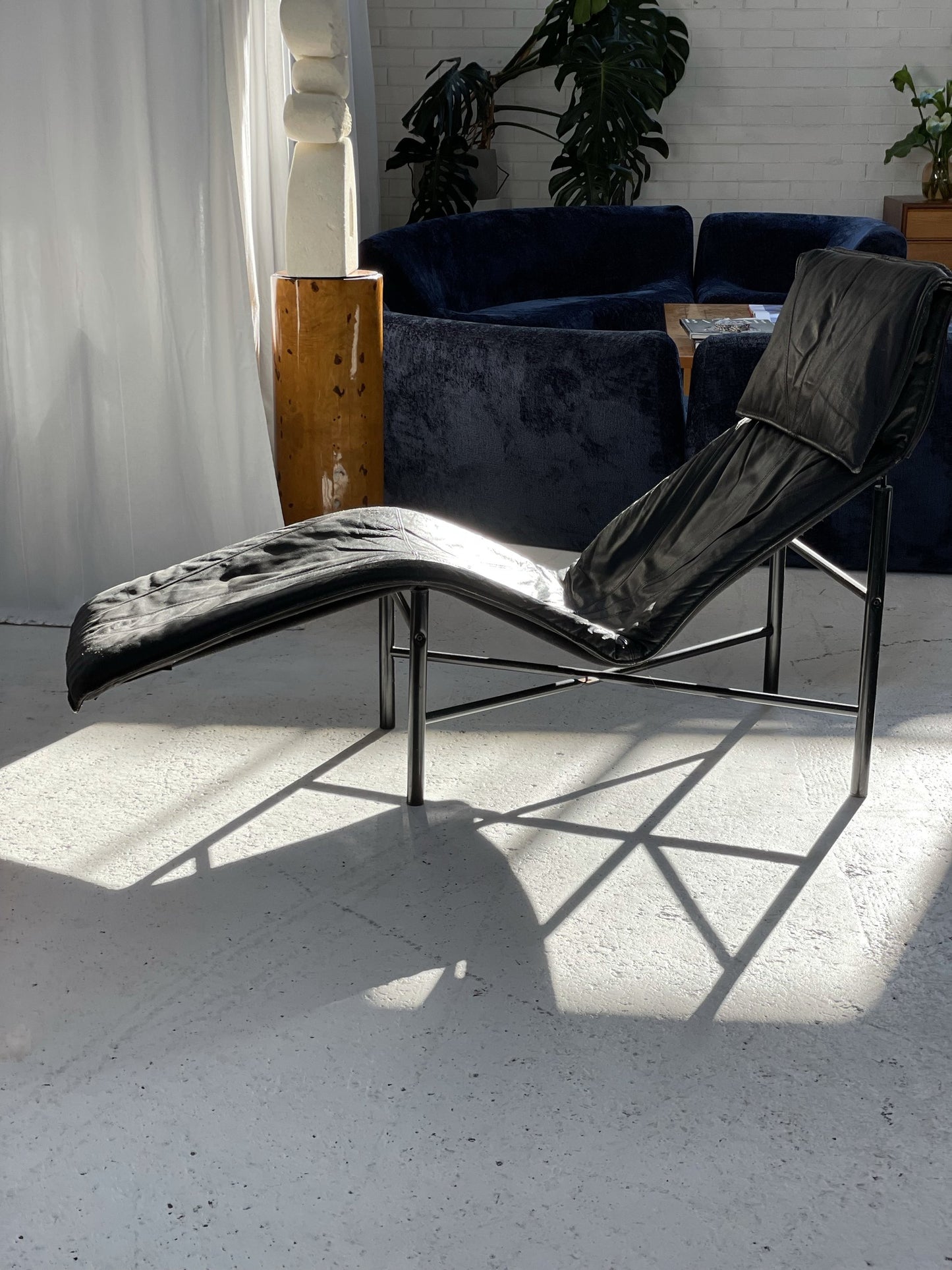 Tord Björklund Black Leather Skye Lounger