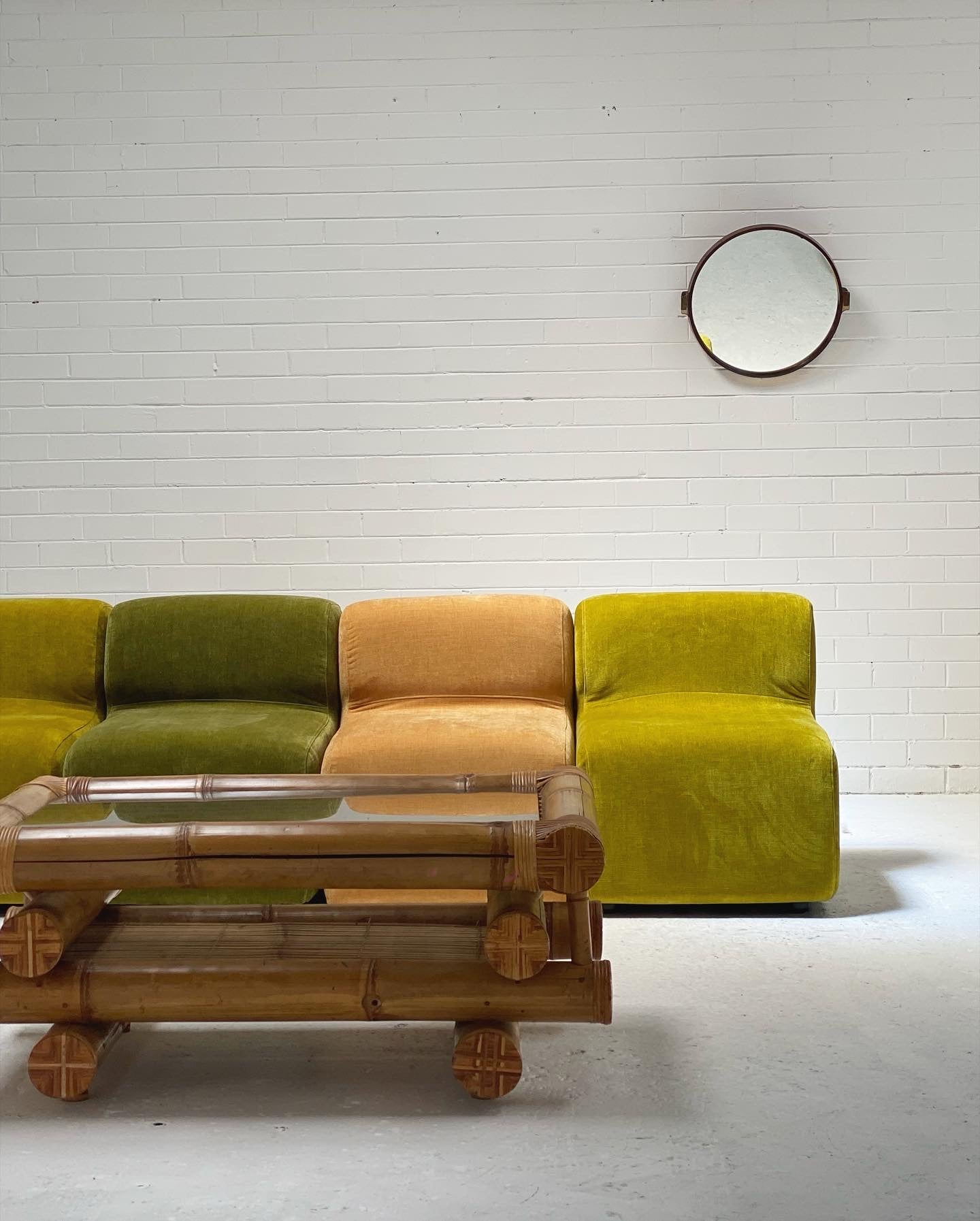 Multi Coloured Velvet Modular Sofa Set